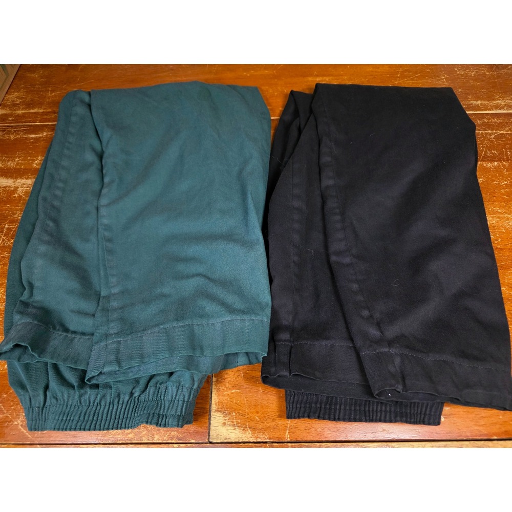 Bridge Gate Womens Elastic Waist Pants Bundle Green Black Size Medium 2 Pack